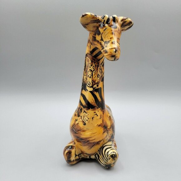 LaVie Baby Giraffe Safari Animal Print Figurine Joan Baker Ceramic Statue - Picture 3 of 8
